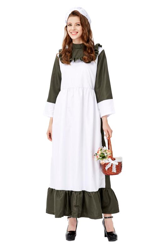 F1935 Traditional Housemaid Long Dress Adult Cosplay Party Costume